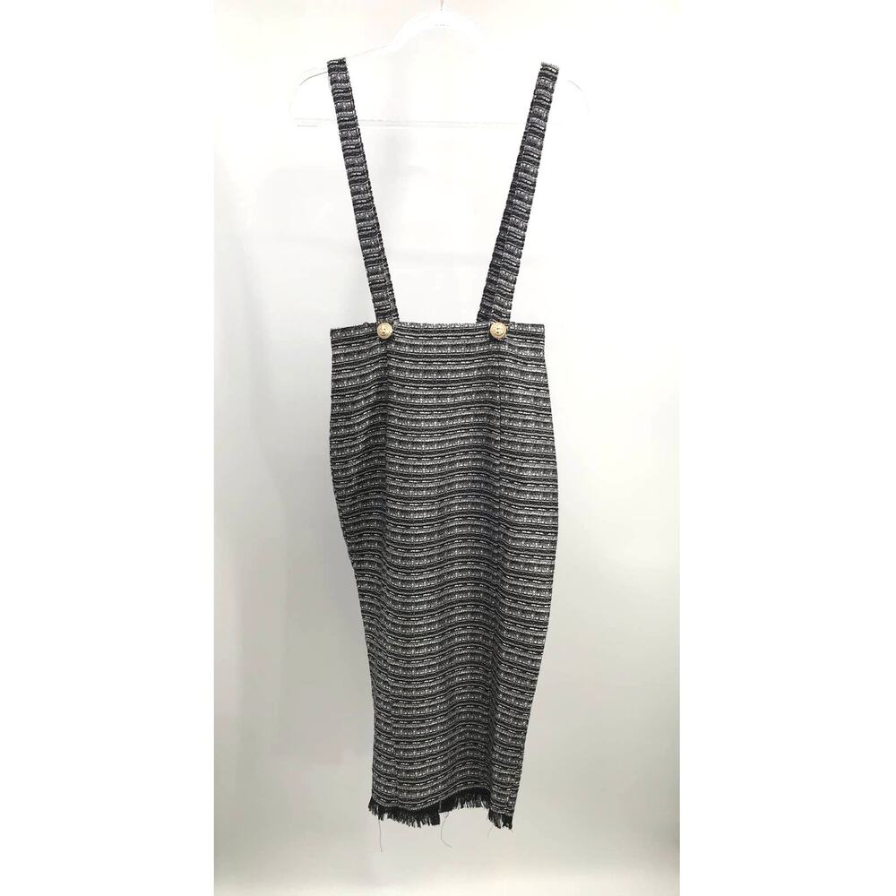 Nichole Lynel Black Silver Tweed Jumper Pencil Skirt Size S
